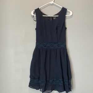 AX Paris size 8 Navvy Blue Rose Translucent dress 🦋